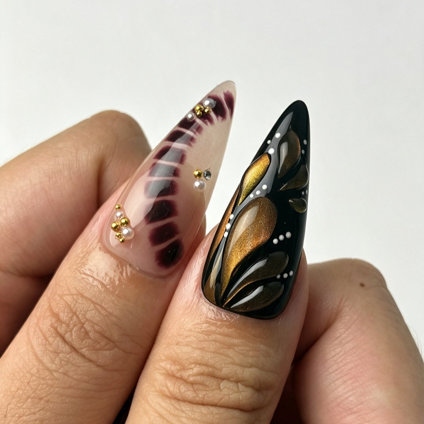Dark vintage Plum Gild press on nails personalized cool manicure