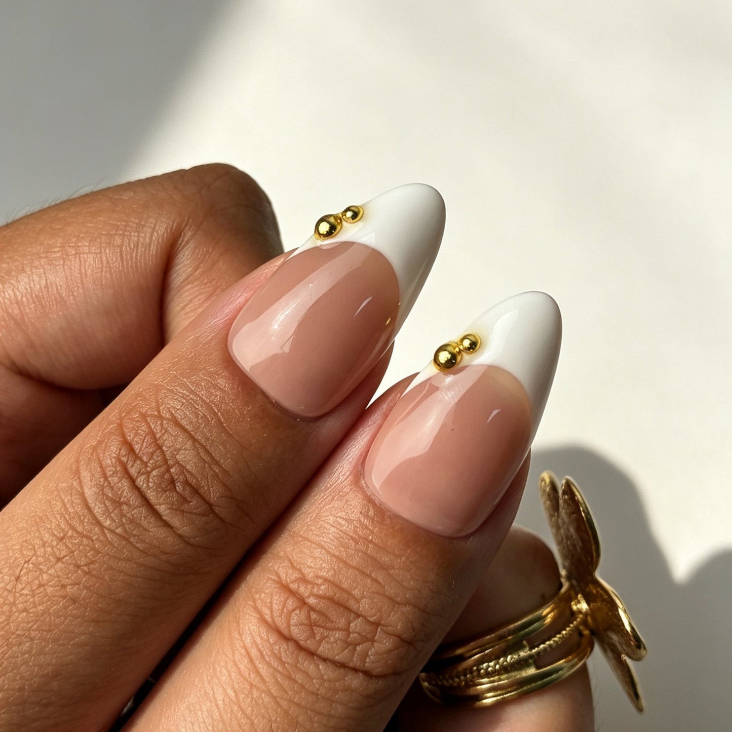 Trendy Blue Petal press on nails casual daily outfit manicure
