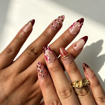 Handmade reusable false nails delicate lace texture gentle daily stylish manicure