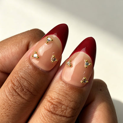 Luxury Merlot Stella press on nails banquet holiday gathering look